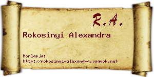 Rokosinyi Alexandra névjegykártya